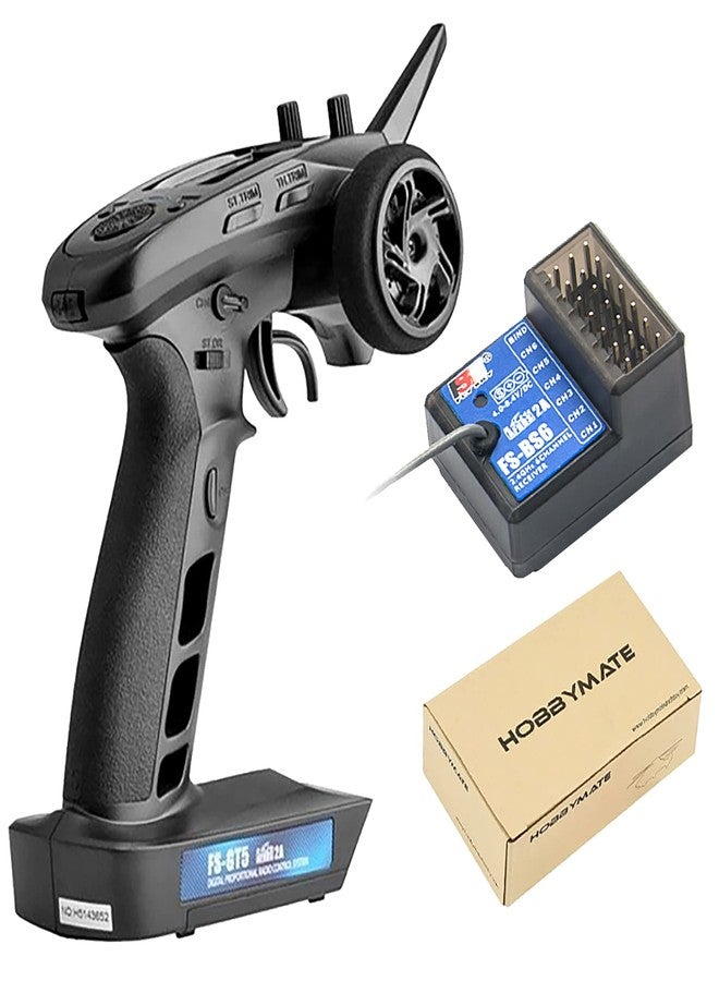 HOBBYMATE Flysky FS GT5 RC Transmitter with FS BS6 Gyro Receiver, 2.4Ghz 6 Channels RC Car Radio Transmitter and Receiver [F.Safe Out of Control Protect, ABS Setting, AFHDS 2A] - Image 1